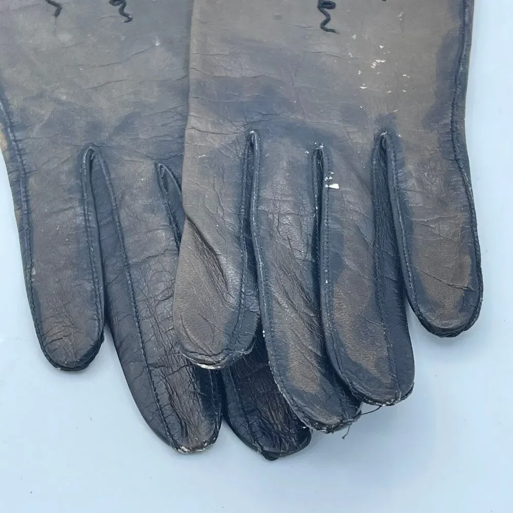 Ladies Vintage Real Kid Fancy Dress Gloves Made in West Germany Costume